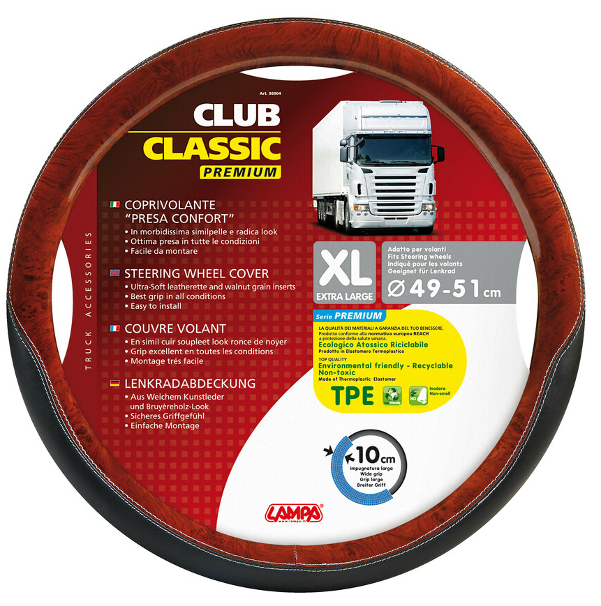 Potah na volant 49-51cm černo/hnědý Premium
