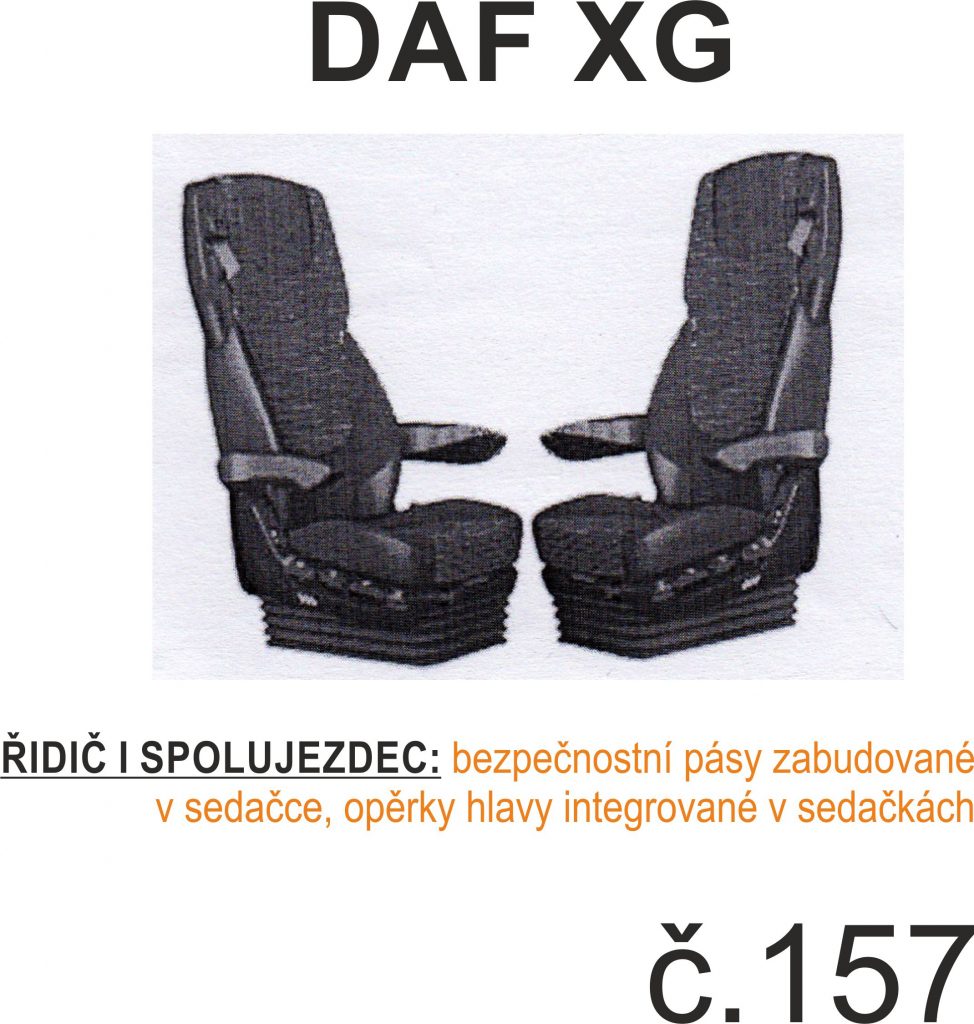 Potahy sedadel DAF XF, XG (2 pásy) č.157 – manšestr
